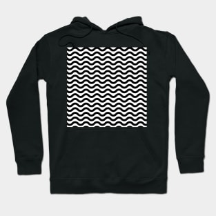 Black and White Wavy Lines Seamless Pattern Hoodie